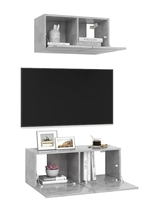 Cabinet Wall Grey Concrete 80x30x30cm