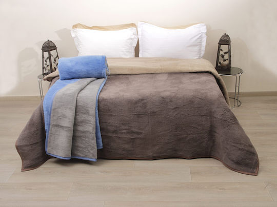 Viopros Μονή 160x220εκ. Σιέλ / Γκρι