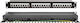 Patch Panel για Rack 1U 19" 24 Θυρών cat6a με Οδηγο Καλωδιων Μαύρο