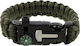 Survival Bracelet With Whistle Compass Knife & Green Rope