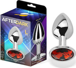 LateToBed AfterDark Red Ruby Πρωκτική Σφήνα Large Ασημί 9.5cm