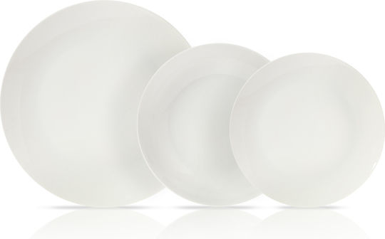 Cryspo Trio Silk Pure White Porcelain Dinnerware Set 20pcs