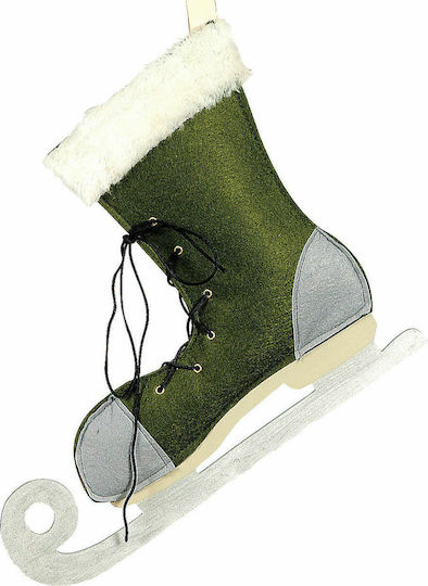 Weihnachtliche Dekorative Socke Stoff Höhe 20cm. Grün
