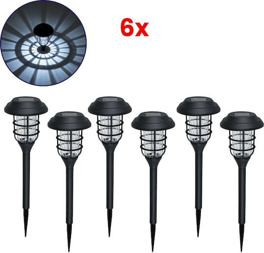 GloboStar Set of 6 Stake Solar Lights Lanterns 1W 100lm Cold White 6000K with Photocell IP65