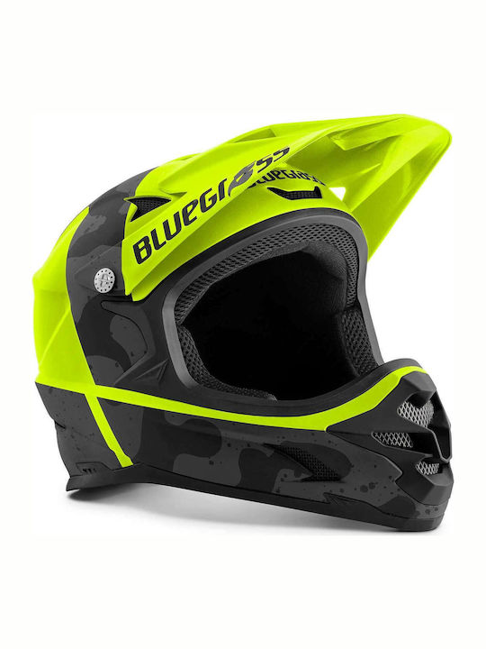 Bluegrass Intox Volles Gesicht Fahrradhelm Abfahrtslauf Black Camo/Fluo Yellow Matt