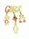 Paraxenies Child Safety Pin made of Gold 9K with Cross for Girl