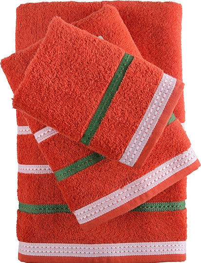 Benetton Bath Towel Set 4pcs Red Weight 450gr/m²