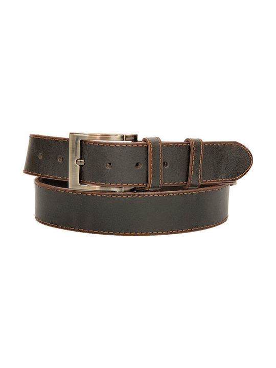 Women Weakness 712 Men's Leather Wide Belt Brown