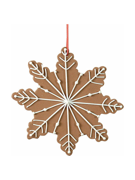 Hanging Snowflake Ornament Brown 18x18cm