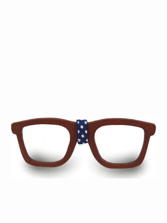 Ξύλινo Παπιγιόν Glasses MGP15 Μπλε