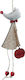 Hanging Ornament Mouse Wooden Beige 6x17cm