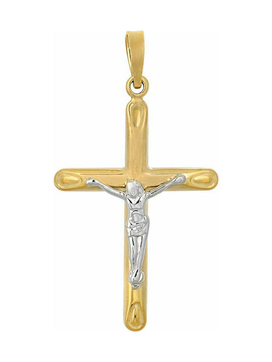 Mertzios.gr Gold Cross 9K with the Crucified