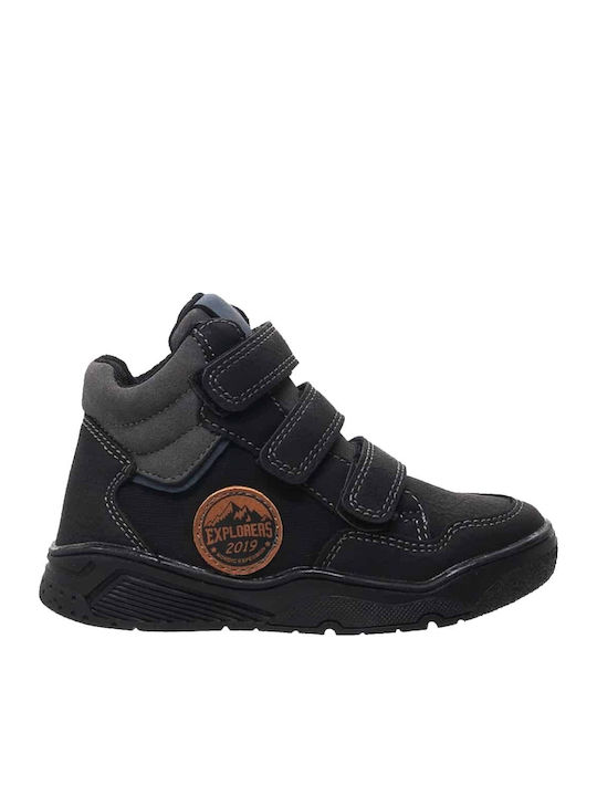 Παιδικά Sneakers High με Σκρατς Μαύρα