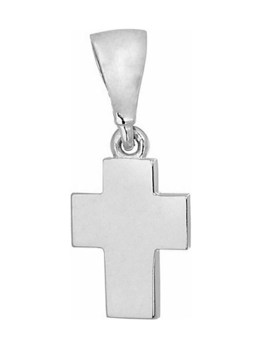 Mertzios.gr White Gold Cross 9K