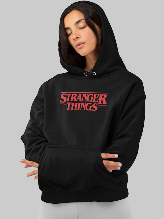 TKT W Hanorac cu glugă Stranger Things Negru TKT W Hanorac cu glugă Stranger Things Negru