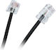 Flat Telephone Cable RJ11 6P4C 3m Black (DM-0036-3)