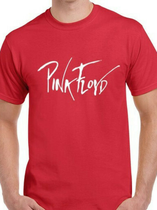 Pink Floyd Logo Men's T-shirt σε Κόκκινο χρώμα
