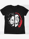 La Casa de Papel Crop Circle El Profesor T-shirt σε Μαύρο χρώμα