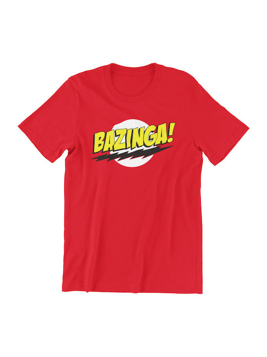 Hybris The Big Bang Theory Bazinga T-shirt σε Κόκκινο χρώμα Hybris The Big Bang Theory Bazinga T-shirt σε Κόκκινο χρώμα