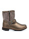 Kids Boots with Zipper Gold