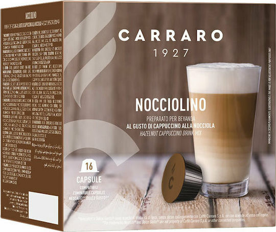Carraro 1927 Capsules Cappuccino Nocciolino Compatible with Machine Dolce Gusto 16caps,tobolek