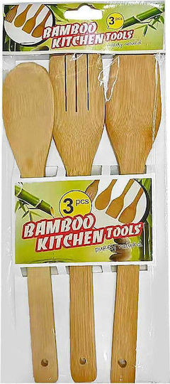 TnS Bamboo Cooking Utensil Set Brown 3pcs