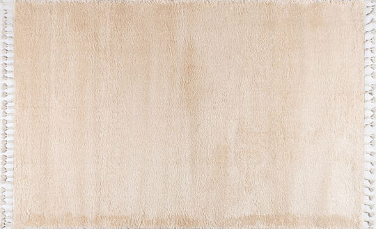 Polcarpet Soft Set Zottelig Schlafzimmer-Teppichsets Synthetisch,Polyester/Cotton/Leather Beige 3Stück