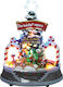 Lianos Christmas Illuminated Decorative Ceramic Village with Music and Movement 26x19x19cm.