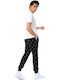 Side Bike Sweatpants with Elastic Black