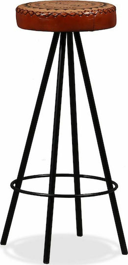 Hocker Bar Leder Brown / Black 2Stück 30x30x76cm
