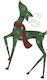 Lianos Christmas Wooden Figure Reindeer Green Height 64cm