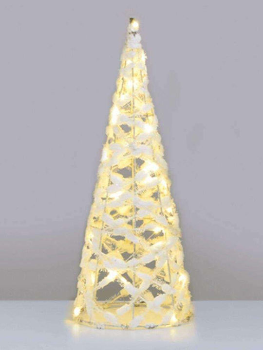 Christmas Decorative Illuminated Fabric Tree Cone 50cm IP20 Battery White