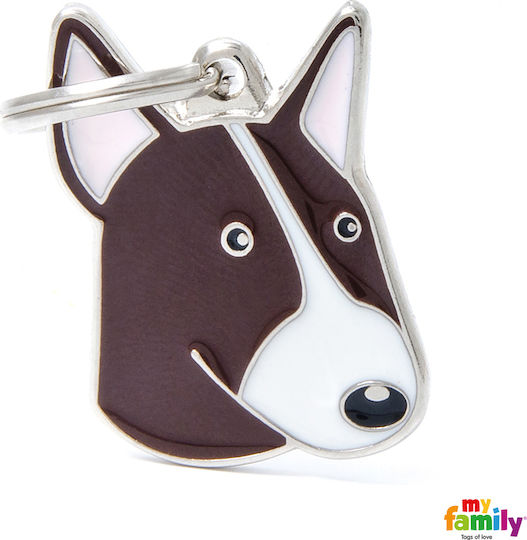 My Family Bull Terrier Identificator Câine Maro Metalic