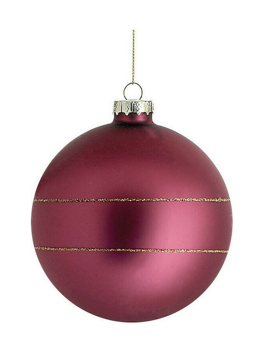 Hanging Ball Ornament Ornament Glass Purple 10cm