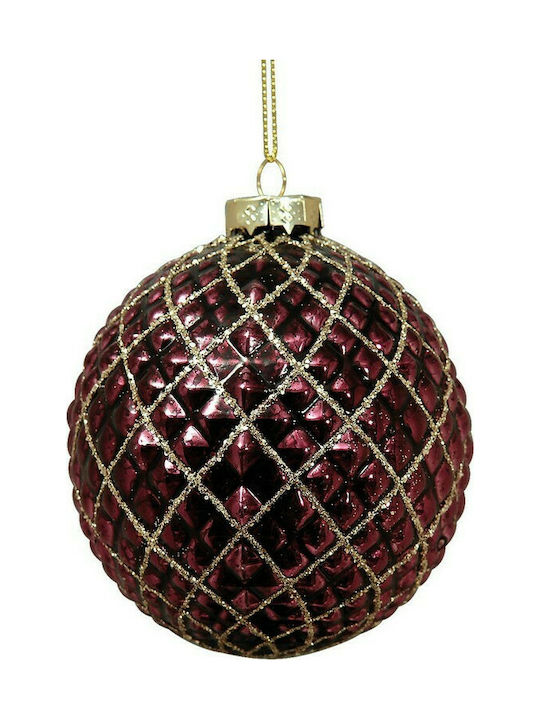 Hängendes Kugel Ornament Ornament Glas Lila 8cm Set 6Stück