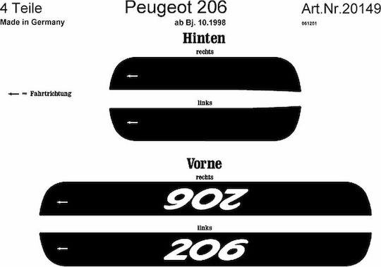 Richter Decorative Interioare Prag Ușă Autoturism Peugeot 206 4pcs