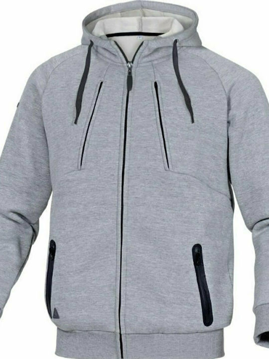 Delta Plus Anzio Ζακέτα Εργασίας Fleece με Κουκούλα Γκρι