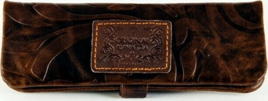 Original Kavatza Lady Mini Pouch Καπνοθήκη από Δερματίνη Καφέ με Κούμπωμα