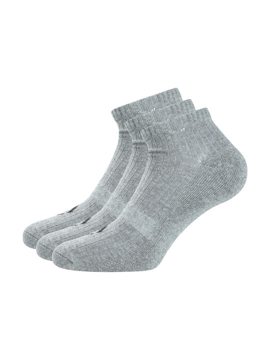 Basehit Ανδρικές Μονόχρωμες Κάλτσες Γκρι 3Pack