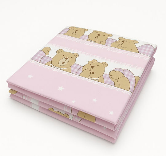 Beboulino Baby Duvet Cover Sleepy Bear Pink 100x130cm