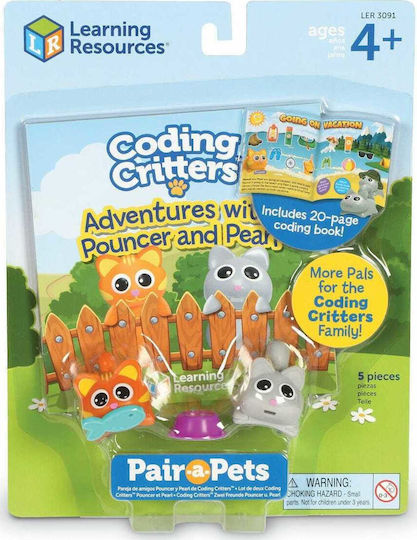 Learning Resources Coding Critters Pair-a-Pets: Adventures with Pouncer & Pearl STEM Образователна Игра Образователни за 4+ години Години
