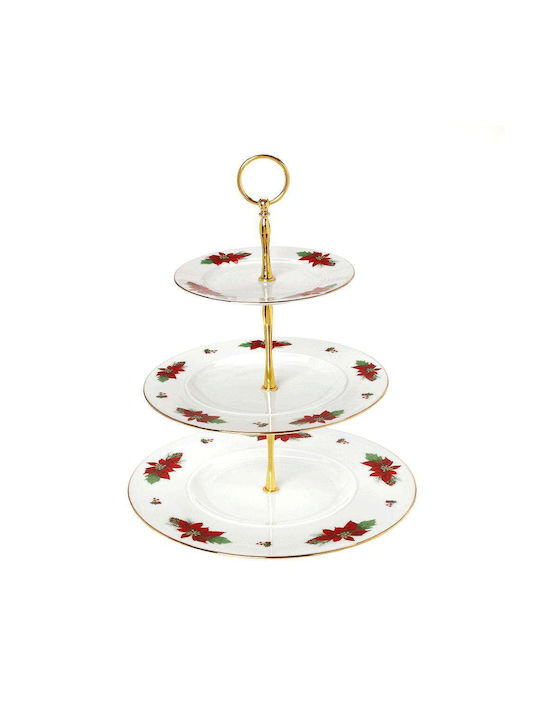 Cryspo Trio Christmas Dessert Tower Stands Porc...