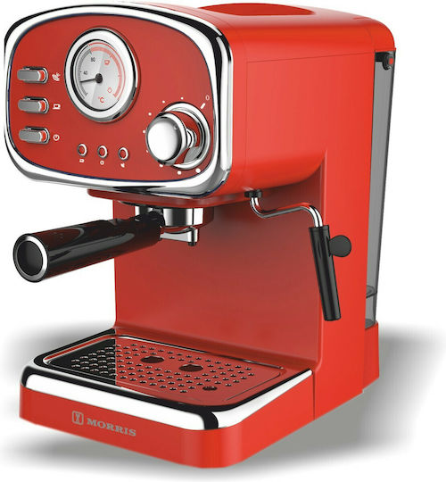 Morris Automatic Espresso Machine 1100W Pressure 20bar Red R20808EMR