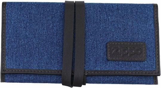 Zippo Lederne Tabaktasche in Blau mit Schnur 15.6x7.9cm