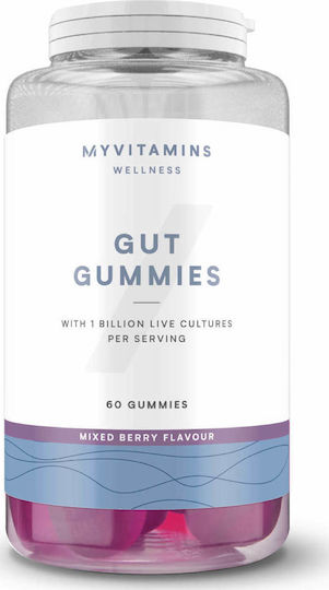 Myvitamins Gut Gummies Συμπλήρωμα με Προβιοτικά 60 ζελεδάκια Mixed Berries