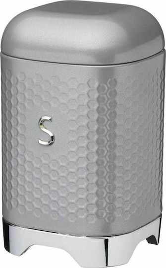 Kitchen Craft Lovello Sugar Box with Lid Metallic Silver 11x11x19cm
