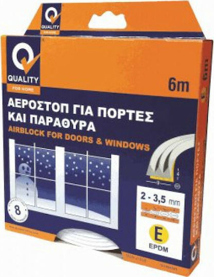 133009085 Αεροστόπ Λάστιχο Πόρτας σε Λευκό Χρώμα 6mx0.4cm
