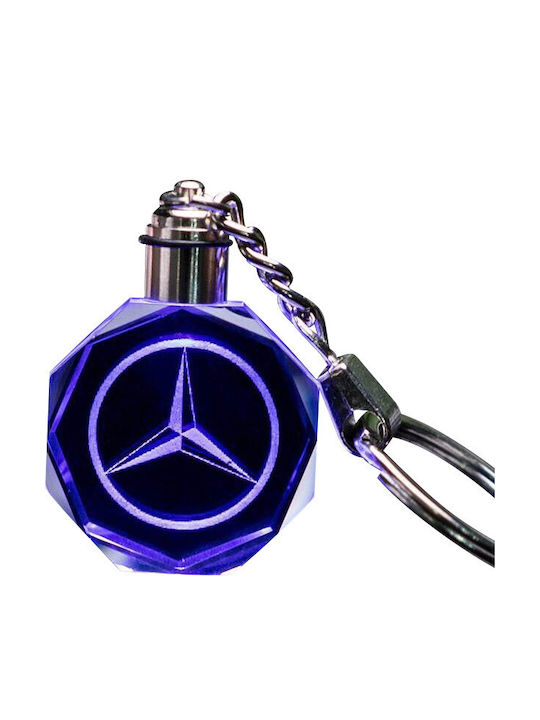 Mercedes-Benz Μπρελόκ 3D Led Light Mercendes Γυάλινο με Led