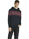 Jack & Jones Men's Sweatshirt with Hood and Pockets Black / Burgundy