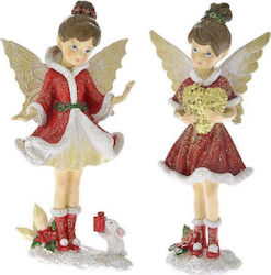 Iliadis Christmas Plastic Fairy Figure Red 16x8x7cm 2pcs